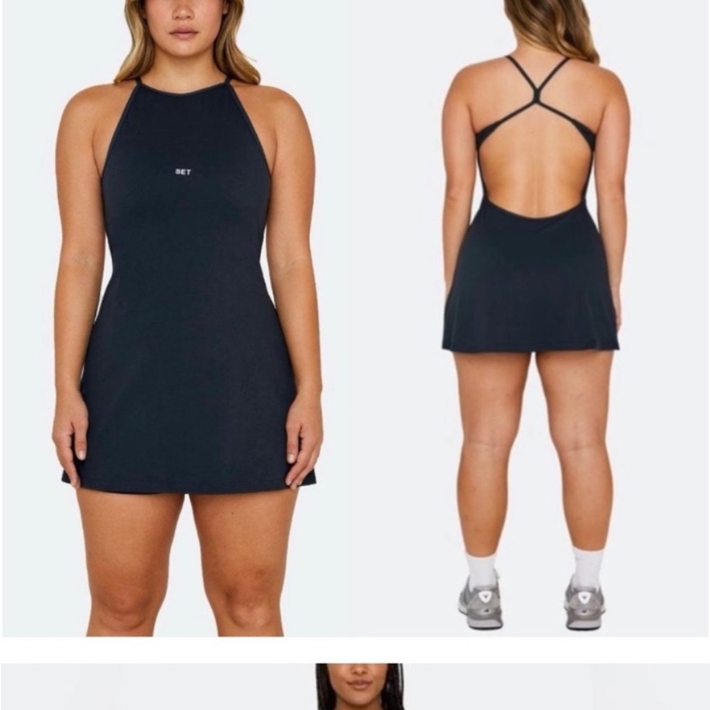 SET Active Black Backless Tennis Dress